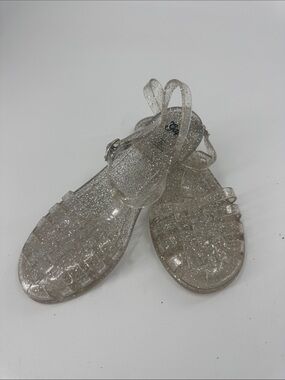 GAP Kids Clear Glitter Jelly Sandals  Size 3 EUC